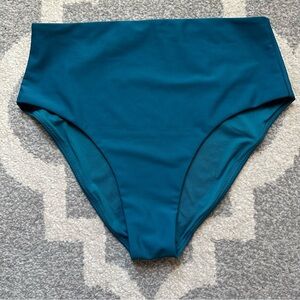 Never Worn Quince Italian High Rise Bikini Bottom in Teal